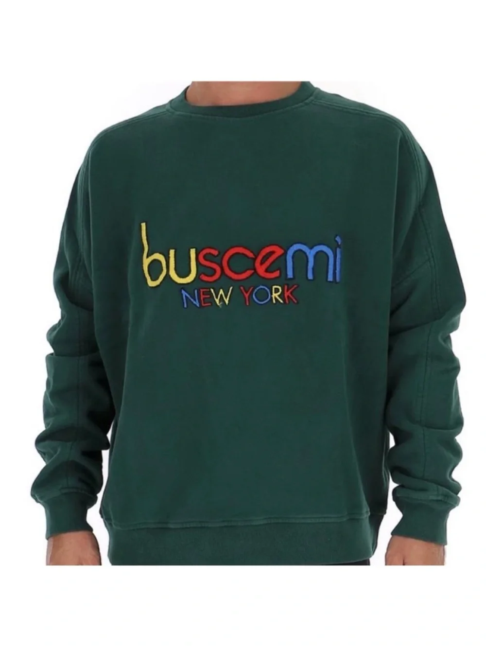 Buscemi Men's Forest Green Logo Crewneck Sweater size medium